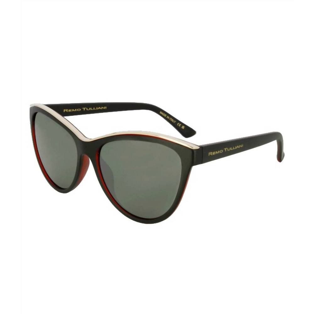 NEW REMO TULLIANI seduction sunglasses in matte black cherry/black mirror lens
